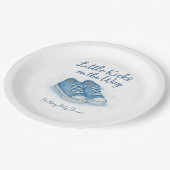 ブルーベビースニーカー赤ちゃんシャワー ペーパープレート (アングル)