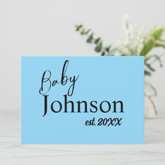 ブルーベビーセット年の祖父母のお知らせ 案内状 (スタンド正面)