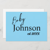 ブルーベビーセット年の祖父母のお知らせ 案内状 (正面/裏面)