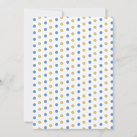 ブルーベビーゾウとスターバルーンベビーシャワー 招待状 (裏面)