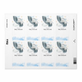 ブルーベビーゾウの赤ちゃんシャワー本ラベルシール ラベル (フルシート)