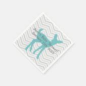 ブルーベビーディアアンドグレーシェブロンナプキン スタンダードカクテルナプキン (角)