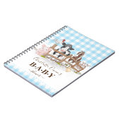 ブルーベビーファームアニマルズベビーシャワー ノートブック (左側)
