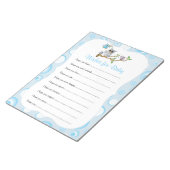 ブルーベビーフクロウ |ベビーシャワー – ウィッシュ ノートパッド (アングル)