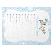ブルーベビーフクロウ |ベビーシャワー – ウィッシュ ノートパッド (正面)