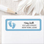 ブルーベビーフットプリント差出人住所ラベル ラベル (インサイチュ)