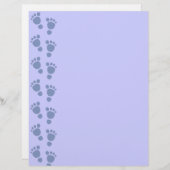 ブルーベビーフットプリント男の子だ！レターヘッド紙3 (正面/裏面)