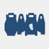 ブルーベビーフットプリント赤ちゃんシャワー フェイバーボックス (折り畳みなし)