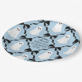 ブルーベビーブーほとんどデュース幽霊と黒い湾曲形 ペーパープレート (アングル)