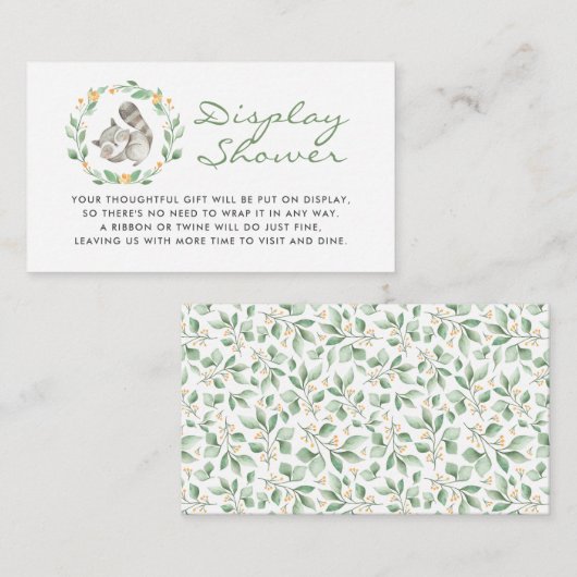 ブルーベビーブーティベビーシャワー表示シャワー エンクロージャーカード (正面/裏面)