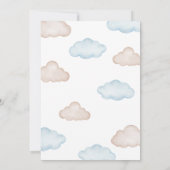 ブルーベビーベアバルーンベビーシャワー 招待状 (裏面)