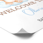 ブルーベビーベアーバルーンベビーシャワーウェルカム ポスター (角)