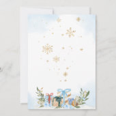 ブルーベビーベビーシャワー外は寒い 招待状 (裏面)