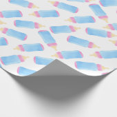 ブルーベビーボトルボーイベビーシャワーかわいい男の赤ちゃん ラッピングペーパー (角)