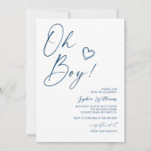 ブルーベビーモダンシャワー招待状 招待状 (正面)