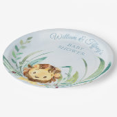 ブルーベビーライオンキュブダスティブルーベビーシャワー ペーパープレート (アングル)