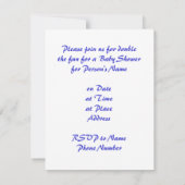 ブルーベビーラトルズツインボーイズシャワー招待状 招待状 (裏面)