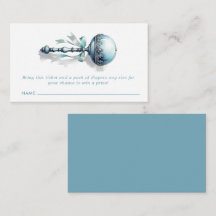 ブルーベビーラトルボーイダイパーくじチケットカード