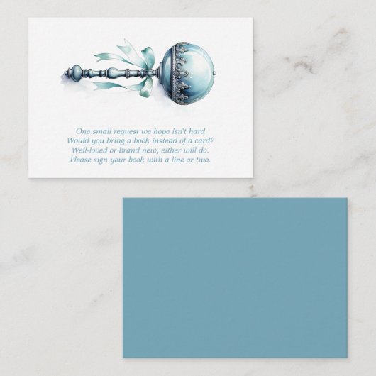 ブルーベビーラトル少年ブックベビーリクエストカード エンクロージャーカード (正面/裏面)