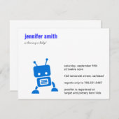 ブルーベビーロボットベビーシャワー招待状 招待状 (正面/裏面)