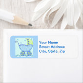 ブルーベビー乳母車キャリッジシャワカスタマイズー ラベル (インサイチュ)