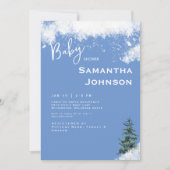 ブルーベビー冷たいアウトサイドシャワー 招待状 (正面)