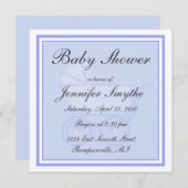 ブルーベビー台車ベビーシャワー招待状 招待状 (正面/裏面)