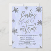 ブルーベビー外は寒いベビーシャワー招待状 招待状 (正面)