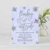 ブルーベビー外は寒いベビーシャワー招待状 招待状 (スタンド正面)
