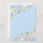 ブルーベビー散水傘テディベア赤ちゃんシャワー 招待状 (裏面)