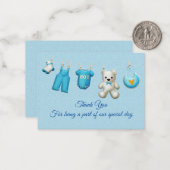 ブルーベビー服サンキューカード ノートカード (正面/裏面インサイチュ)