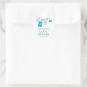 ブルーベビー物干し器ベビーシャワーステッカー ラウンドシール (バッグ)