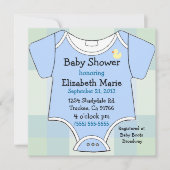 ブルーベビー衣装シャワー 招待状 (正面)