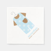 ブルーベビー衣装ベビーシャワー スタンダードカクテルナプキン (正面)