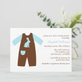 ブルーベビー衣装ボーイベビーシャワー 招待状 (スタンド正面)