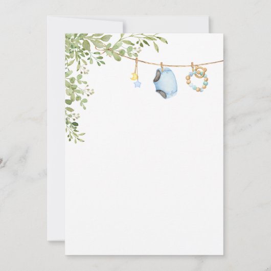 ブルーベビー衣類赤ちゃんシャワー招待状 招待状