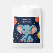 ブルーベビー象パーティーベビーシャワー フェイバーバッグ (正面)