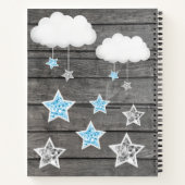 ブルーベビー象ブックベビーシャワー素朴 ノートブック (裏面)