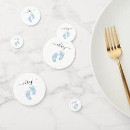 ブルーベビー足ベビーシャワーああ男の子ベビーシャワー コンフェッティ