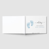 ブルーベビー足ベビーシャワーウェルカムサイン男の赤ちゃん ゲストブック (全面)