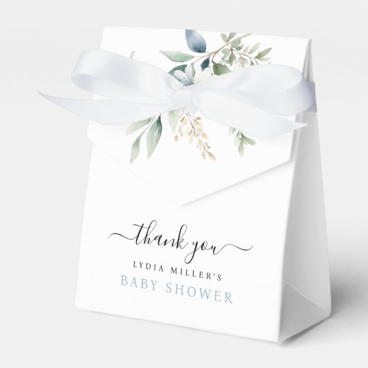 ブルーベビー足ベビーシャワーウェルカム男の赤ちゃん フェイバーボックス (正面サイド)