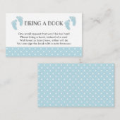 ブルーベビー足ベビーシャワー予約リクエストカード エンクロージャーカード (正面/裏面)