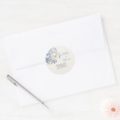 ブルーベビー開花フローラボーイベビーシャワー ラウンドシール (封筒)