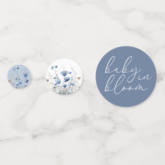 ブルーベビー開花フローラワイルドフラワーベビーシャワー コンフェッティ (裏面)