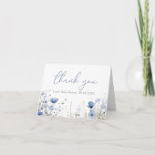 ブルーベビー開花フローラワイルドフラワーベビーシャワー サンキューカード (正面)