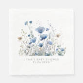 ブルーベビー開花フローラワイルドフラワーベビーシャワー スタンダードランチョンナプキン (正面)