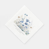 ブルーベビー開花フローラワイルドフラワーベビーシャワー スタンダードランチョンナプキン (角)
