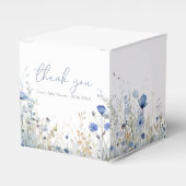 ブルーベビー開花フローラワイルドフラワーベビーシャワー フェイバーボックス (正面サイド)