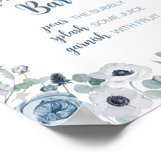 ブルーベビー開花ベビーシャワーママオサバー ポスター (角)