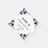 ブルーベビーQフローラバラパステルBBQベビーシャワー スタンダードカクテルナプキン (角)